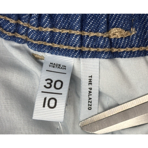 LOFT The Palazzo Denim Pant Women's 10/30 Blue Wide Leg Jean NWT - Picture 10 of 14